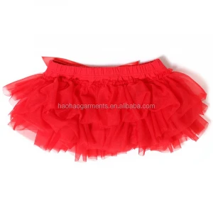 Wholesale Children Ruffle Skirt Baby Girls Red Chiffon Summer Red Skirt