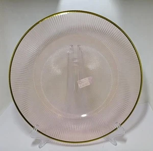 wholesale custom gold rim colored crystal large glass charger plates