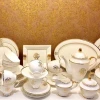 Wholesale Fine Bone China Dinnerware Sets Ceramic Dinner Sets Of 61PCS luxurious design for home