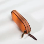 Wholesale glasses case durable vegetable tanned leather hard case glasses