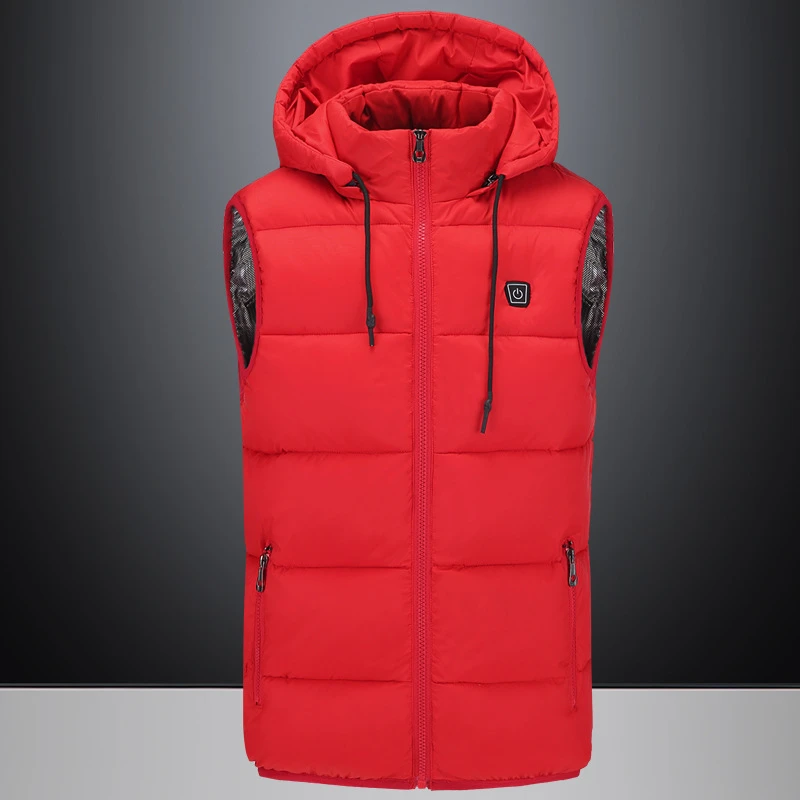 wholesale inventory Winter warm coat charging intelligent heating vest hooded heat cotton padded bodywarm vest jacket