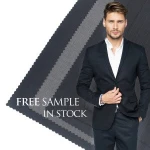 Wholesale Italian Plaid Tweed Boiled Worsted 100% Merino Wool Suit Fabric for Coats