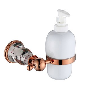 Wholesale Liquid Soap Glass Bottle with Pump and glass bottle with faucet for Cup Bathroom Accessories Set