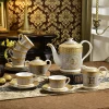 Wholesale Luxury Tableware 58 Pcs Bone China Gold Mosaic Royal Western Ceramic Dinnerware set