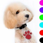 Wholesale pet supplies manufacturers supply stainless steel 8 color dog tag footprints pet ID tag collar accessories pendant