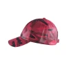 Wholesale Red Camouflage Python Leather Baseball Cap With 3d Embroidery Logo