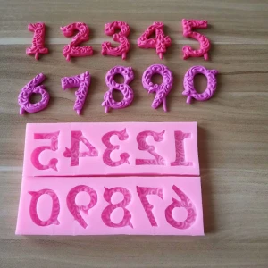 Wholesale Resin Polycarbonate Arabic Numerals Silicone Molds Fondant Cake Mold Chocolate Decoration