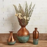 Wholesale Rustic Metal Vase Pear Shaped with Patina Finish for Home Decor and Artful Displays handmade metal craft decoration