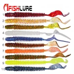 Wholesale Shad Swimbait Wobble Fishing Lure  Worm Bait 105mm 3.2g 8pcs/bag Screw Soft Fishing Lure