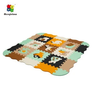 Wholesale Waterproof Foam Baby Play Mat 9 Pieces of Animals EVA Puzzle Mat and 20 Pieces of border 12" by 12"