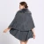 Wholesale women 12GG knit winter wool blended capes shawls with faux fur big collar