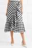 wholesale women elegant plaid polyester one piece ruffle skirt