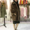 Winter Real Mink Fur Coats For Women Genuine brown  Leather Mink Coats Fashion Warm High-grade Mink Fur Coat With Stand-collar