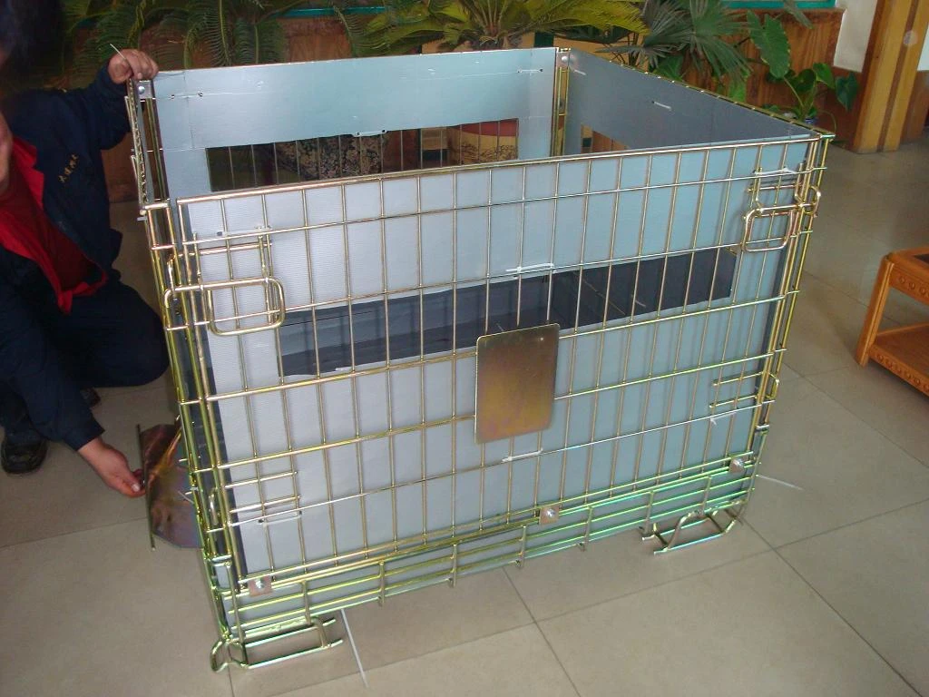 Wire mesh foldable warehouse collapsible metal steel storage cage