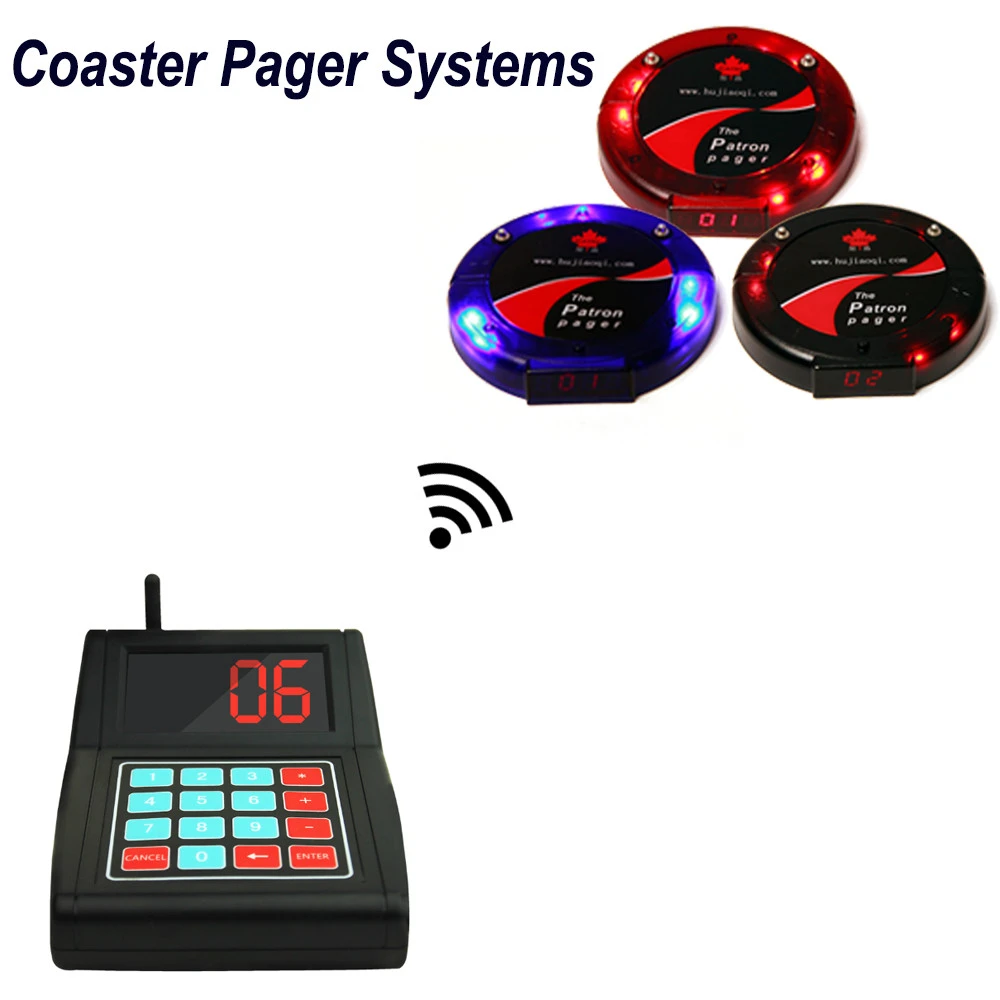 Wireless paging system coaster pager wireless calling system table buzzer for restaurant