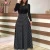 Import Wish AliExpress hot sale color matching dress flower print women dress long skirt from China