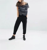 Woman Clothing Women T shirt Women's Black Tops & Tees T-Shirt