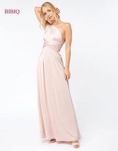Womens Parties Long Sexy Jersey Solid Bridal Cocktail Maxi Dress