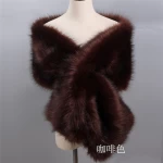 Womens Winter faux fur Bridal Wedding Cover Up evening cape Fake Faux Fur Scarf Wrap Collar Shawl Stoles Shrug faux fur