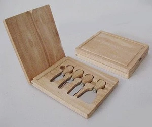 Wood Cheese Cutting tools, cheese knife set with cutting board