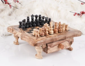 Wood Chess Set Handmade of Olive Wood 22 x 22cm (8.6" x 8.6")