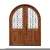 Import wood exterior door models double arch solid wood door entrance wrought iron solid teak wood doors from China