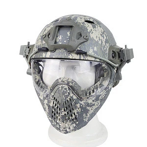 WoSporT Military Tactical Pilot  Helmet with Glasses  and Face cover for Sport Hunting Airsoft Paintball Army Combat