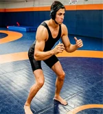 Wrestling Singlet: Men and Youth, Powerlifting, MMA, Black, Navy Blue, Red
