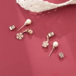 YE10151 Crystal Alloy Unique Earrings Gold Plated Multi-colored Earrings Sw Crystal Pearl Drop Earrings