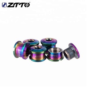ZTTO 5 pcs Titanium Chain ring Bolt Bicycle Chain wheel Screws Road MTB Bicycle Disc Screw for Crank set Bicycle Parts