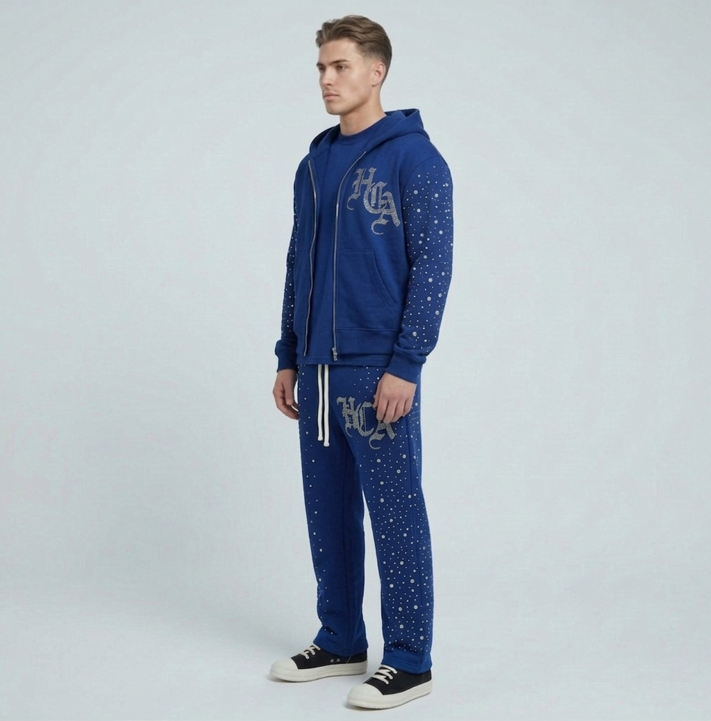 Men Rhinestone Track Suits Buy Heavyweight Rhinestone Tracksuit from Hoist Custom Apparel ...