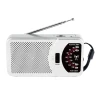 portable AM FM pocket radio with telescopic antenna, clear sound quality