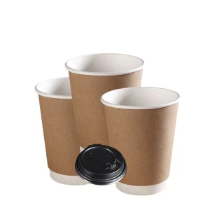 Wholesale vasos desechables plain white double wall food grade paper coffee cups