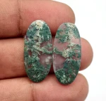 NATURAL GREEN MOSS AGATE PAIR