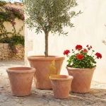 Rustic Terracotta Planter with Diamond Pattern for Indoor and Outdoor Use