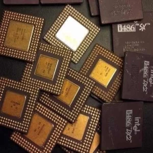 Pentium Ceramic Computer CPU Processor Scrap with Gold Pins Ram Fingers Ready now