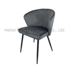 Dining Furniture High Quality Customized Color Modern Simple Design Plastic Backrest Iron Legs Coffee Shop Dining Chair
