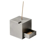 incense holder with cube geometric design aluminum cnc machining china OEM factory Ritual system products