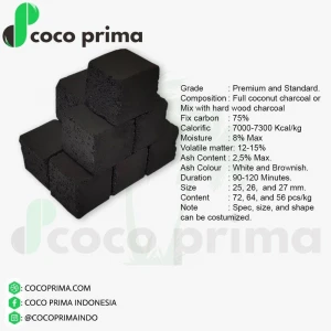 Charcoal Briquette From Coconut or Hard Wood Materials