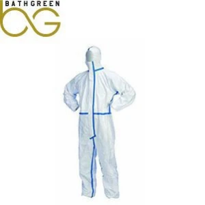 Full body biological disposable coverall safety nbc hazmat type 5 protective suits