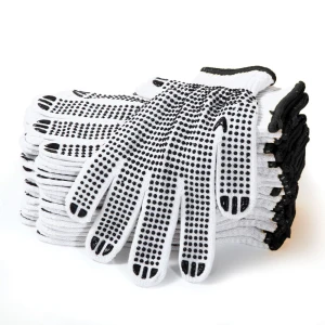 PVC Dotted Fully Plam Cut Resistant Seamless Knit Anti Abrasion Safety Work Gloves