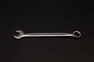 Middly Combination Wrench/Open-Ring Spanner with Concave Bar Pattern, 15mm, Matt