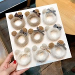 Teddy hair circle hair rope girl cute rubber band head circle girl cartoon ins thick high stretch new velvet
