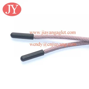cotton drawstring cord with black aglets,drawcord for jacket