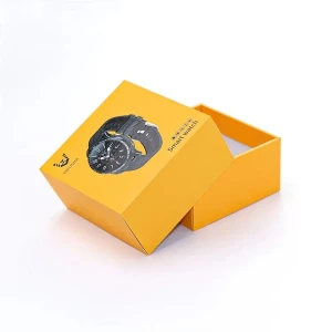 Wholesale Custom Yellow Printed Cardboard Watch Paper Gift Boxes Packaging