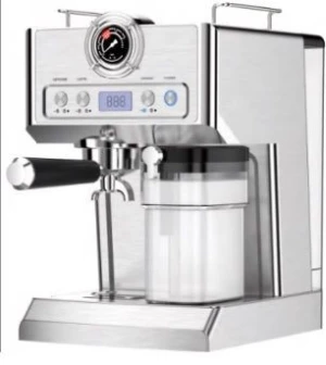 New Espresso Coffee Machine with built-in Milk Frother Full S.S. Housing