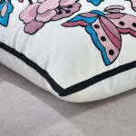100% cotton canvas  wholesale ready made 16 color geometry designs decorative Embroidered cushion cover