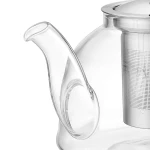 1000ml Glass Teapot with Removable Infuser, Stovetop Safe Tea Kettle, Blooming and Loose Leaf Tea Maker Set