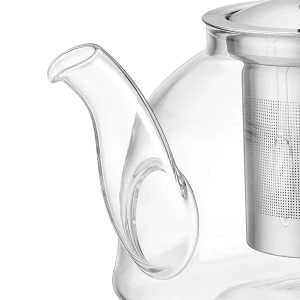 1000ml Glass Teapot with Removable Infuser, Stovetop Safe Tea Kettle, Blooming and Loose Leaf Tea Maker Set