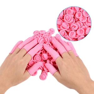 100PCS Disposable Pink Latex Rubber Finger Cots Anti-static Fingertips Protector Gloves For Food Cleaning Cooking Accessories